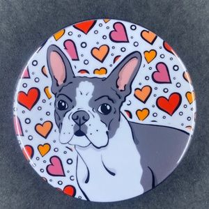 Boston Terrier Dog Magnet, Handmade Valentine's Day Dog Decor Gift, 3.5"